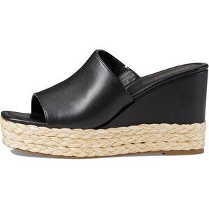 Kenneth Cole Reaction Womens Maria Mule Faux Leather Slide Sandals Black Size 9M